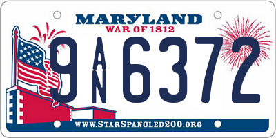 MD license plate 9AN6372