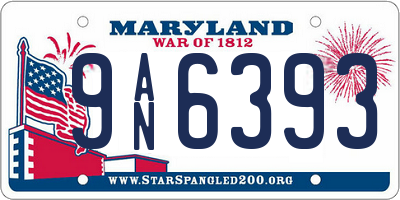 MD license plate 9AN6393