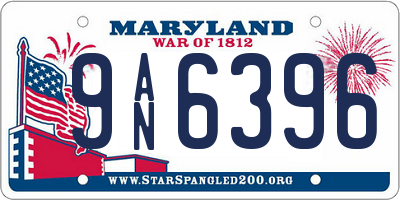 MD license plate 9AN6396