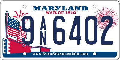 MD license plate 9AN6402