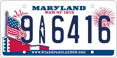 MD license plate 9AN6416