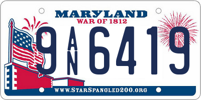 MD license plate 9AN6419