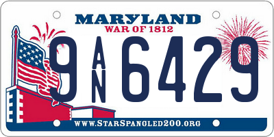 MD license plate 9AN6429