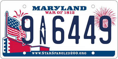 MD license plate 9AN6449