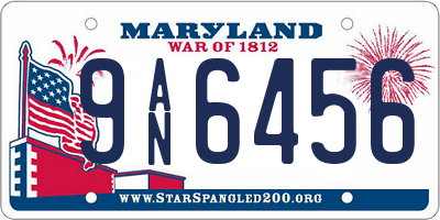 MD license plate 9AN6456