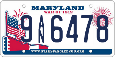 MD license plate 9AN6478