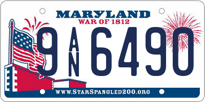MD license plate 9AN6490