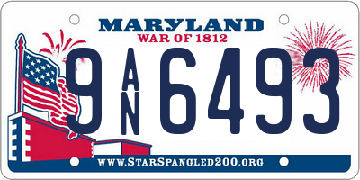 MD license plate 9AN6493