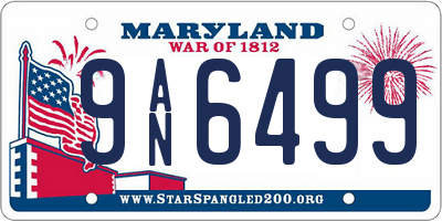 MD license plate 9AN6499