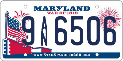 MD license plate 9AN6506