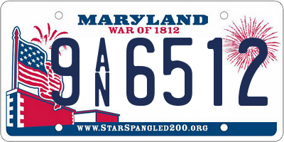MD license plate 9AN6512