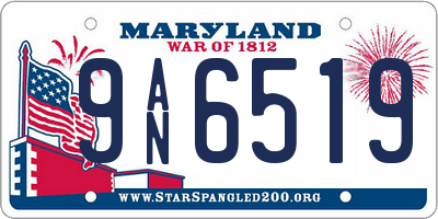 MD license plate 9AN6519