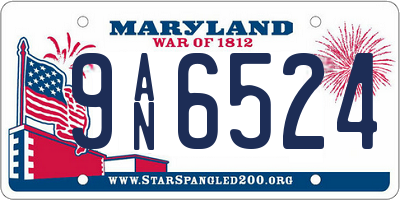 MD license plate 9AN6524