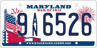 MD license plate 9AN6526