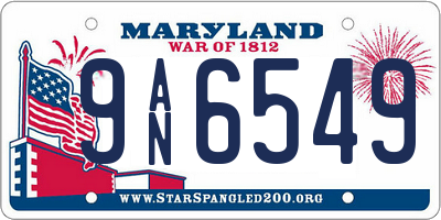 MD license plate 9AN6549