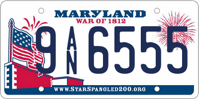 MD license plate 9AN6555
