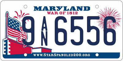 MD license plate 9AN6556