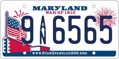 MD license plate 9AN6565