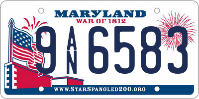 MD license plate 9AN6583