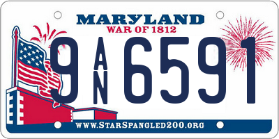 MD license plate 9AN6591