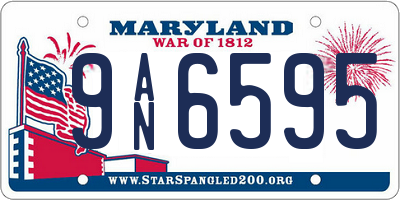 MD license plate 9AN6595