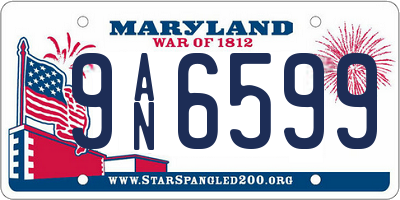 MD license plate 9AN6599