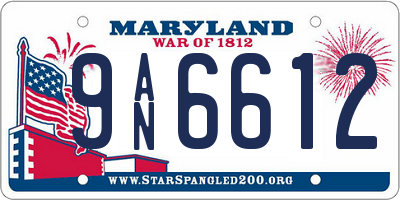 MD license plate 9AN6612