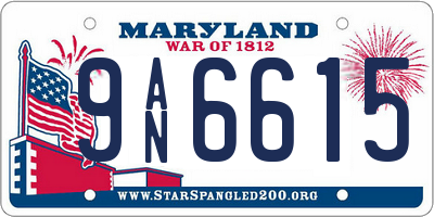 MD license plate 9AN6615