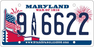 MD license plate 9AN6622