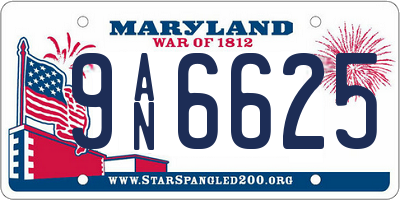 MD license plate 9AN6625