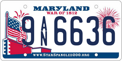 MD license plate 9AN6636