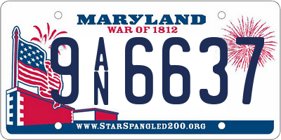 MD license plate 9AN6637