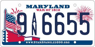 MD license plate 9AN6655