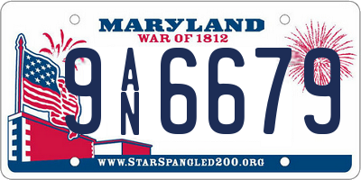 MD license plate 9AN6679