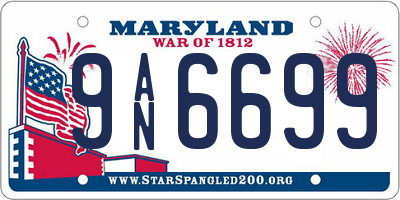 MD license plate 9AN6699