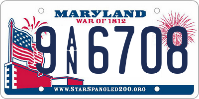 MD license plate 9AN6708