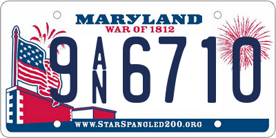 MD license plate 9AN6710