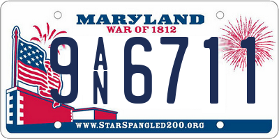 MD license plate 9AN6711
