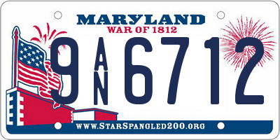 MD license plate 9AN6712