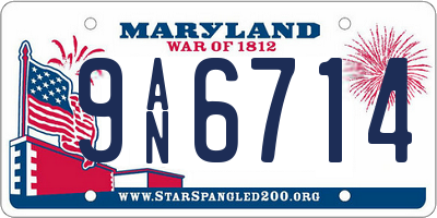 MD license plate 9AN6714