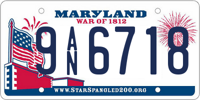 MD license plate 9AN6718