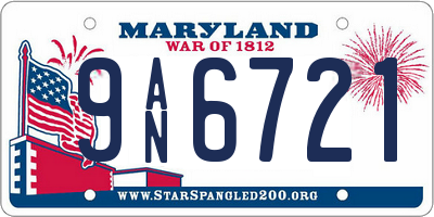 MD license plate 9AN6721