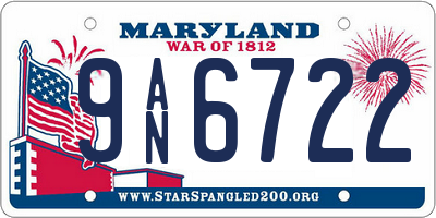 MD license plate 9AN6722