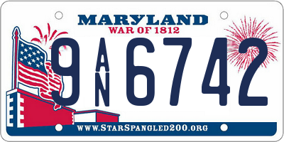 MD license plate 9AN6742