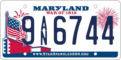 MD license plate 9AN6744