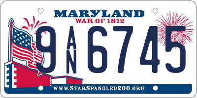 MD license plate 9AN6745