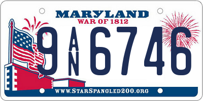 MD license plate 9AN6746