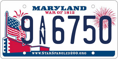 MD license plate 9AN6750