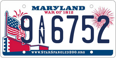 MD license plate 9AN6752