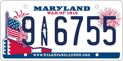 MD license plate 9AN6755